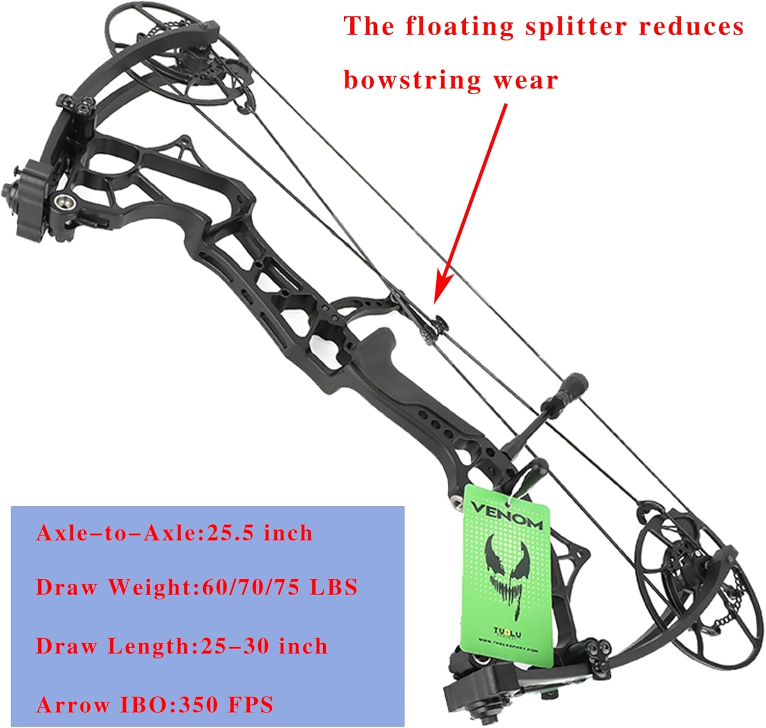 Archery Compound Bow Draw Weight 60 70 75 lbs 25-30 Inch Draw Length IBO350fps for Adults and Hunters Outdoor Hunting Target Arrow Shooting Practice