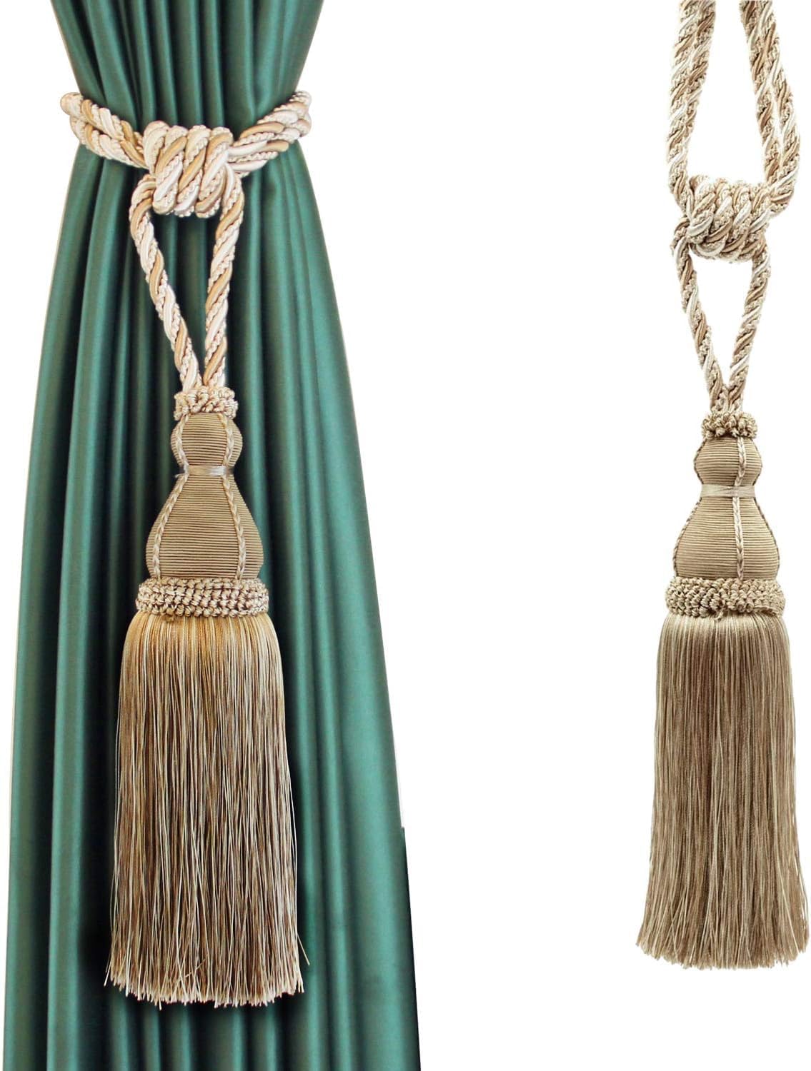 Hand Knitting Curtain Tie Back Cotton Rope Modern Simplicity Curtain Rope1Pc Tassel Fringe Curtain Tieback Hanging Ball Backs Window Drap Decoration(Color : Red) (Color : Black)