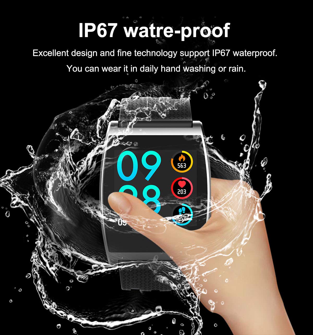 HYLR Fitness Tracker z pulsometrem i monitorem snu, metalowy pasek wodoodporny kolorowy ekran zegarek fitness, licznik kroków, krokomierz i licznik kalorii dla kobiet mężczyzn dzieci