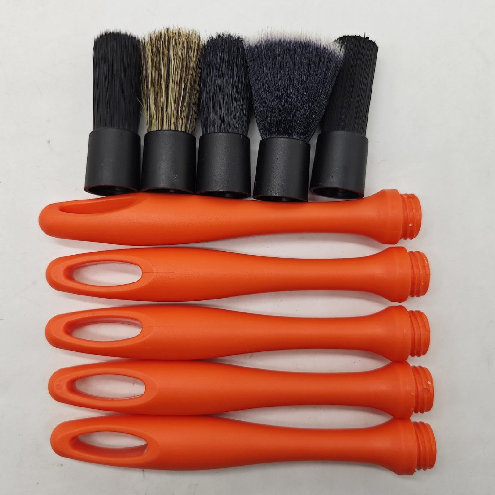 Oshhni 5 Pezzi Spazzola Detailing Kit Auto Strumenti Pulizia Angoli Multifunzione Bracciolo Interno Adatto per Regalo Decorazione Auto 23cm