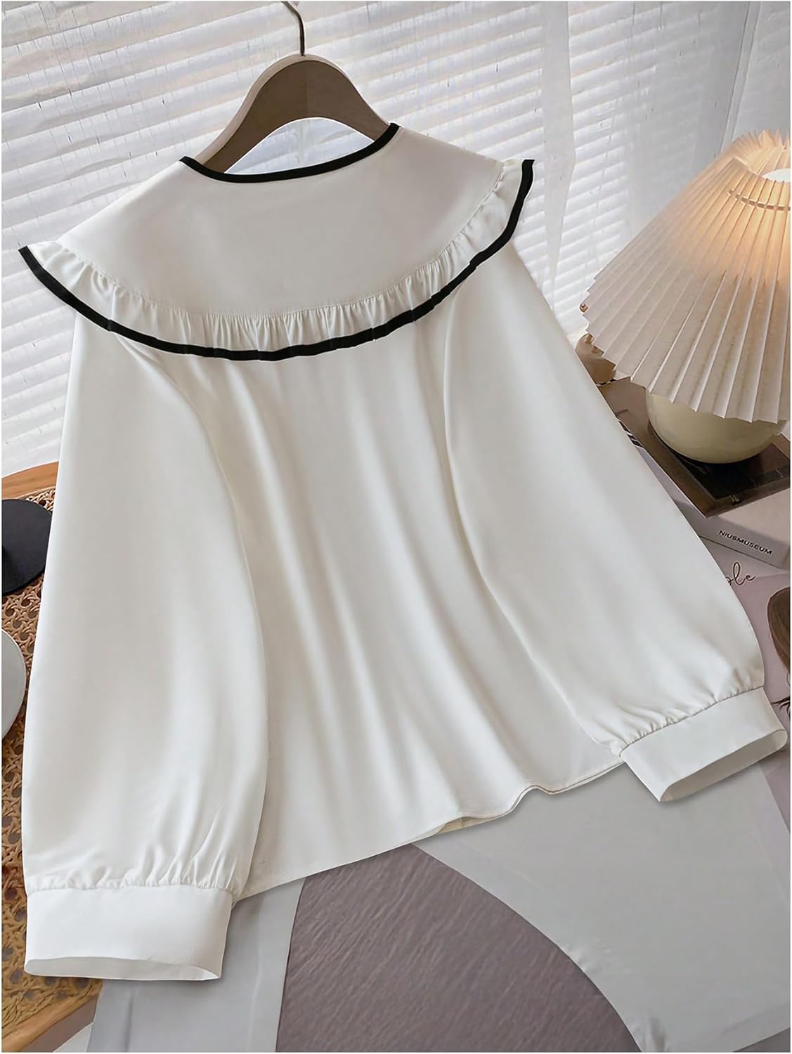 GORGLITTER Women's Peter Pan Collar Shirt Long Sleeve Blouse Dressy Casual Button Down Shirt Fall Fashion 2025 - Image 2