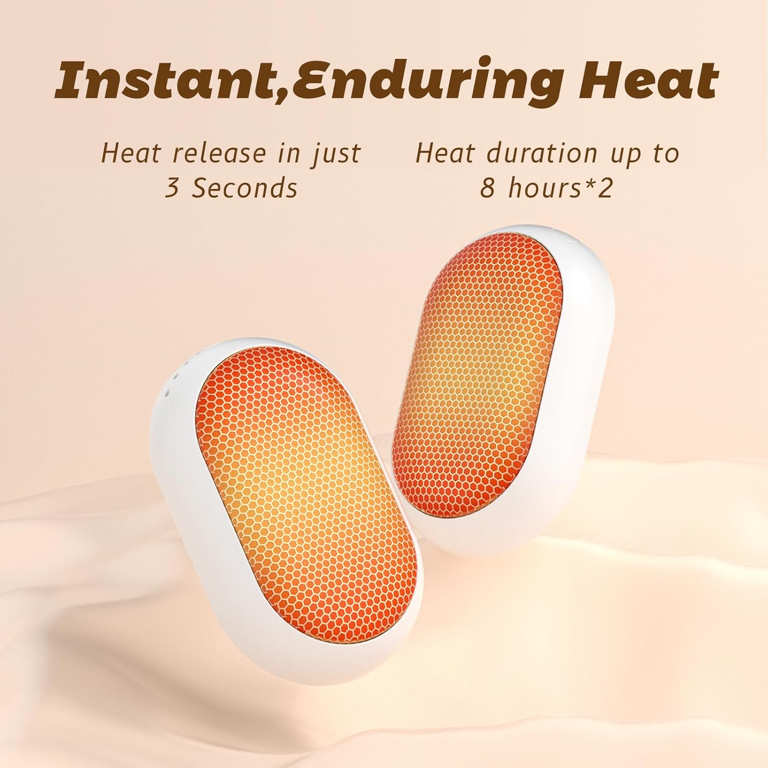 Close-up of the hand warmer's charging port and button