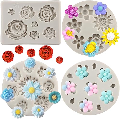 Miniatura 10 de Sijiangmold Petal Flower Fondant Mold For Cake Decorating Candy Chocolate Gum Paste Set Of 4