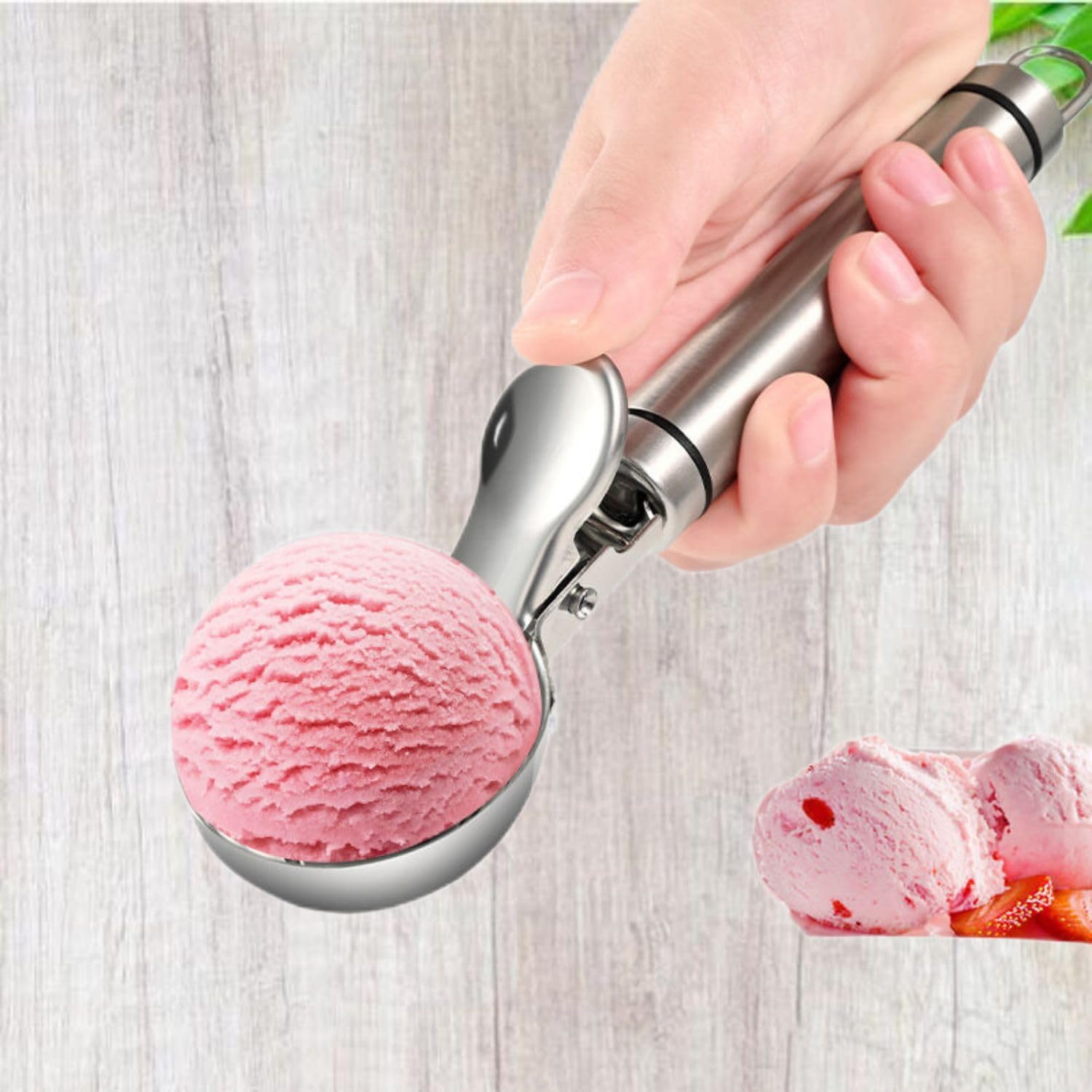 304不锈钢冰淇淋 Popsicle Molds 勺挖球神器激凌勺雪糕勺西瓜勺水果球勺挖勺神器 Household Cleaning，Kitchen Storage Essentials