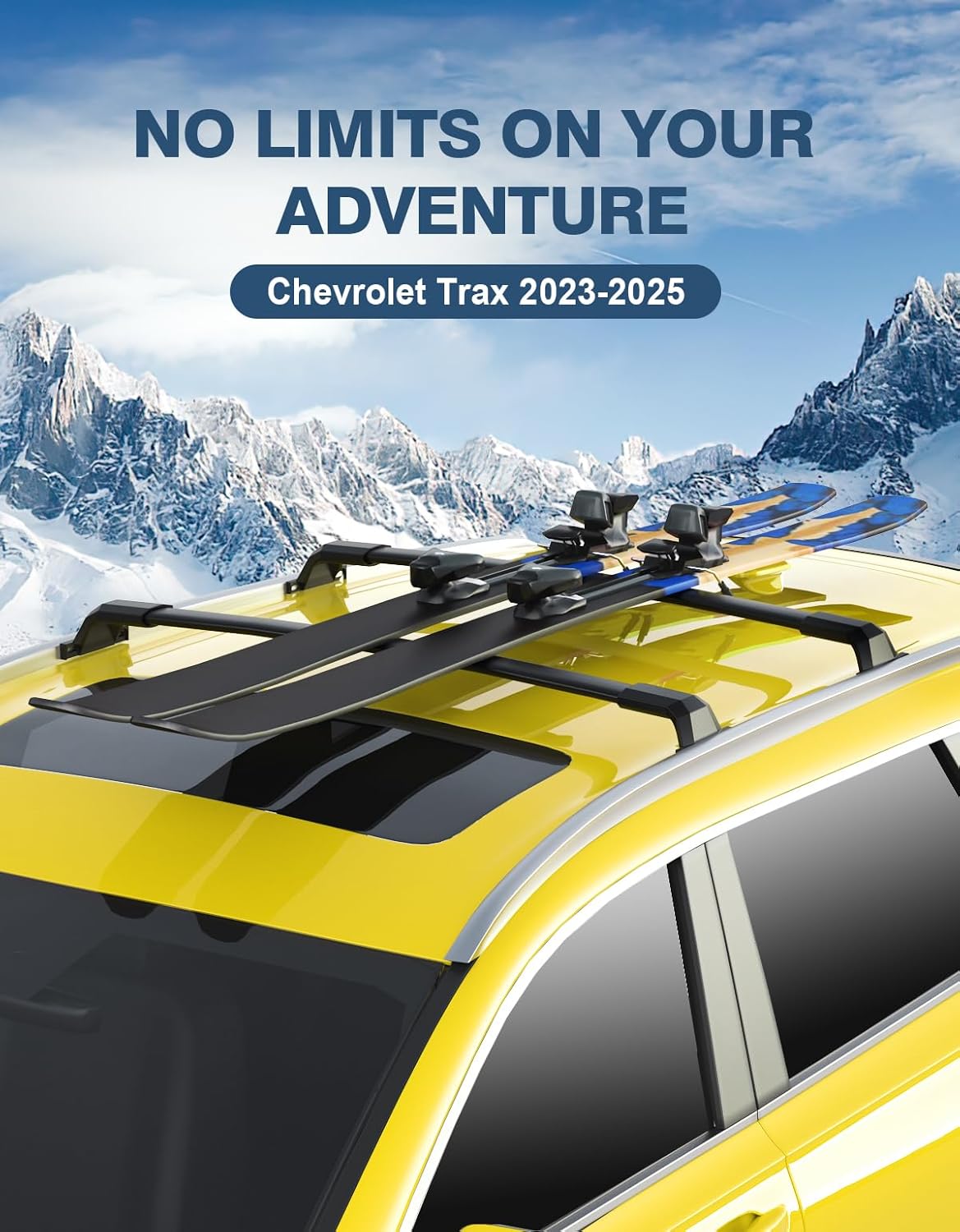 Roof Rack Cross Bars 220lbs Compatible with Chevy Chevrolet Trax 2RS ACTIV LT 2023-2026, All-Metal Aluminum Heavy Duty Roof Rails Crossbars Rooftop Cargo Bars Black Luggage Racks Carrier