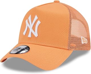 New Era New York Yankees MLB League Essential Orange A-Frame Adjustable Trucker Cap