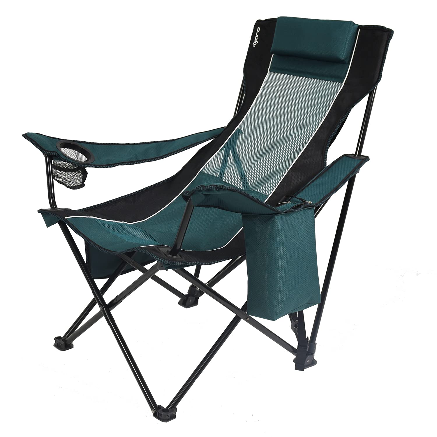 Kijaro Sling Folding Camping Chair - Enjoy The Outdoors in This Outdoor Chair with a Built-in Cup Holders and Side Organizer OR Side Cooler - Includes