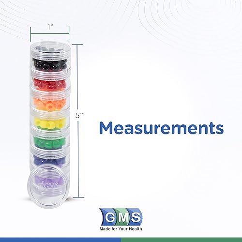 Miniatura 10 de GMS 7 Day Medicine Pill Organizer - Stackable Pill Box, Extra Small Size, Ideal for Travel - Fits Small Tablets, Pills & Vitamin Supplements - Keep
