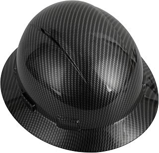 HDPE Full Brim Hard Hat, Construction Safety Helmet with Vented Holes, 6 Point Adjustable Ratchet Suspension, Meets ANSI/ISEA Z89.1, Water Transfer Printing
