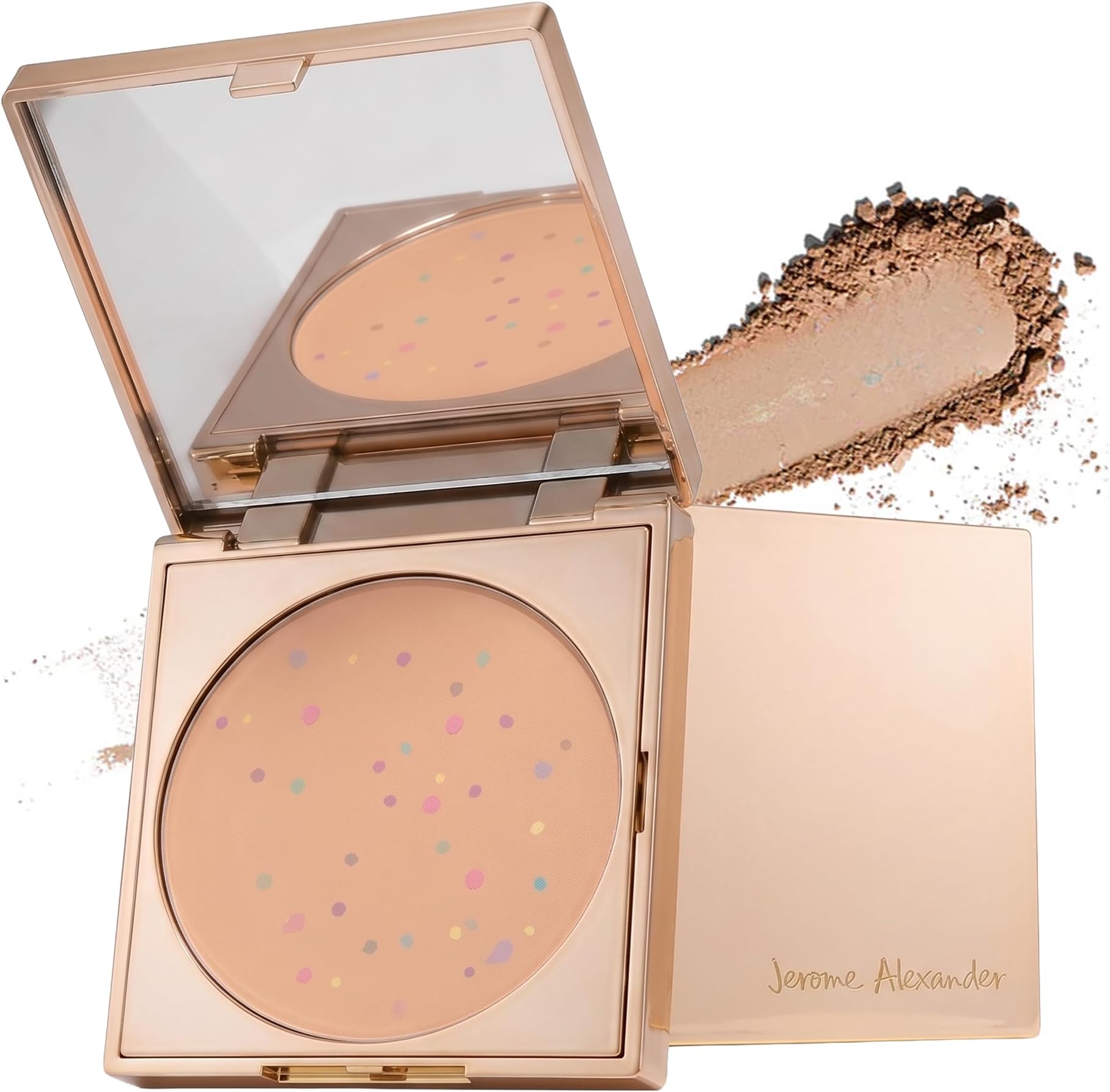 Magic Minerals Jumbo Pressed Powder Foundation by Jerome Alexander - 4-in-1 Color Correcting Concealer for Older Women - Compact Foundation for Mature Skin with Built In Mirror - Light