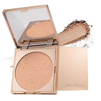 Magic Minerals Jumbo Pressed Powder Foundation by Jerome Alexander - 4-in-1 Color Correcting Concealer for Older Women - Compact Foundation for Mature Skin with Built In Mirror - Light