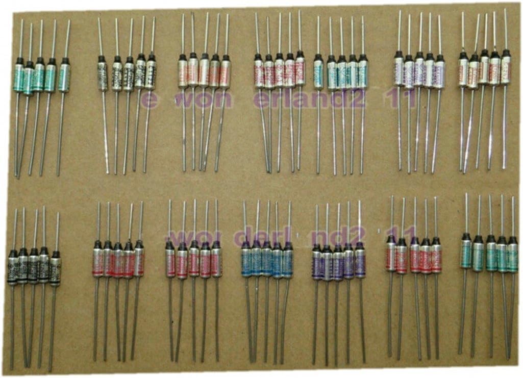 CHENGYIDA 75pcs SF70E to SF240E SEFUSE Cutoffs NEC Thermal Fuse 10A 250V Assortment Kit
