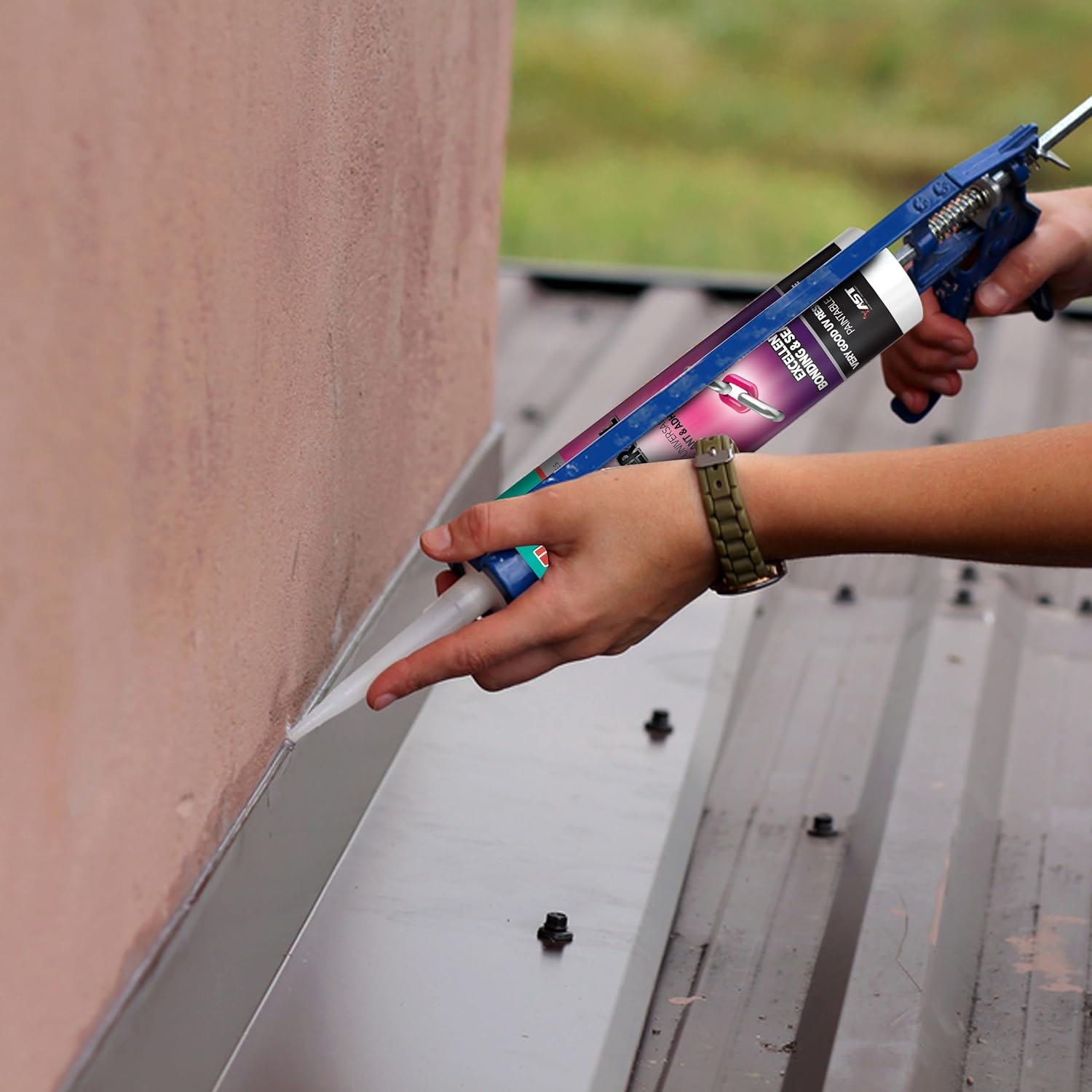 Akfix Universal Waterproof Hybrid Sealant - All Purpose Construction Adhesive for DIY&Professional Users, Excellent Bonding to Metal, Wood, Glass, Industrial Adhesives & Sealants | 12 Pack, 9.8 Oz.: Industrial & Scientific