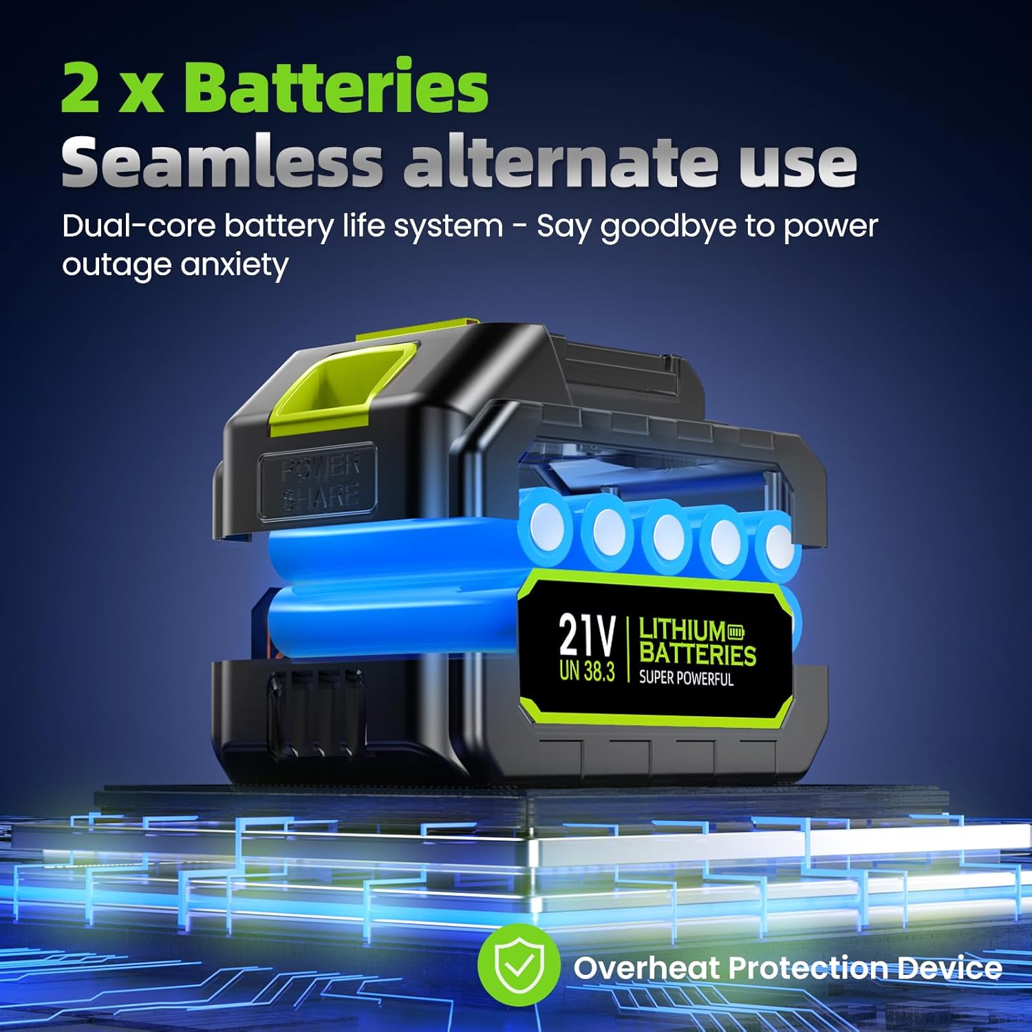 990,000 RPM Cordless Leaf Blower, Electric Handheld Leaf Blower with 2 Batteries & Charger, Lightweight for Patio, Lawn, Yard, Deck Cleaning