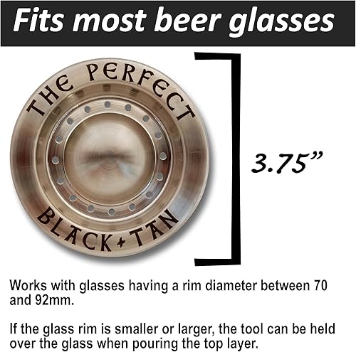 Miniatura 5 de La herramienta perfecta de capas de cerveza negra y tostada - Accesorio de camarero para cócteles de cerveza en capas (acero inoxidable PVD dorado)