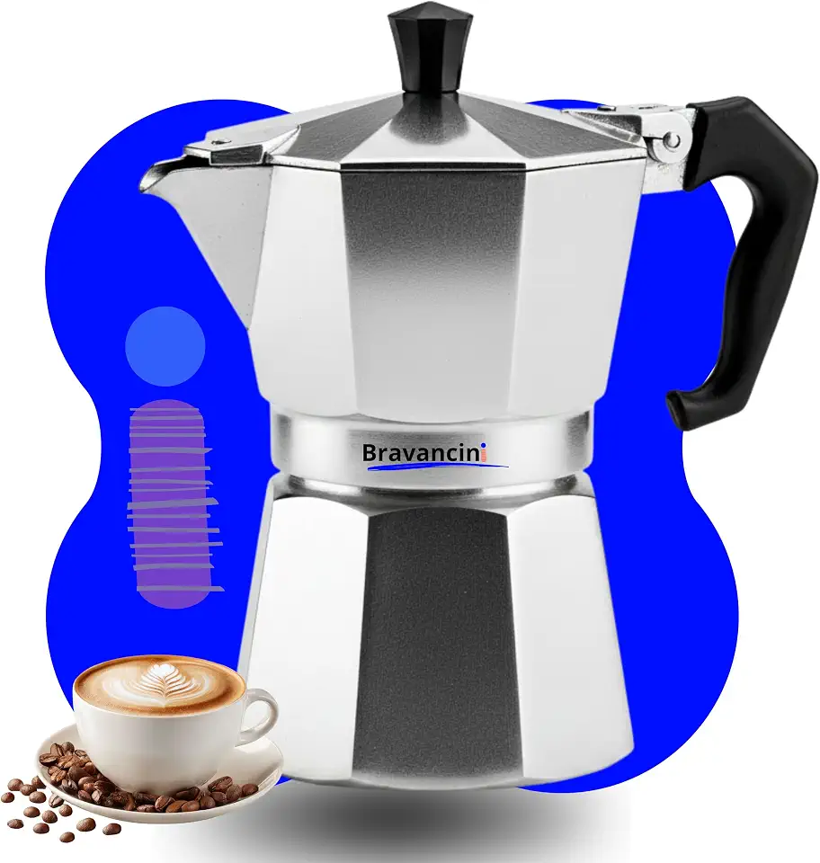 Cafeteira Italiana Moka 6 Xícaras (250ml) Alumínio Premium – Cafeteira Expresso Manual para Fogão, Design Elegante e Moderno, Café Intenso e Gourmet