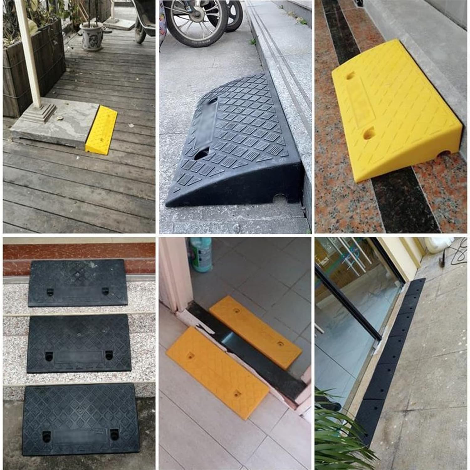 Curb Ramp,Plastic Ramps, Loading Ramp,Portable Threshold Ramp Set, for Sidewalk Lawn Mower Cars Wheelchairs (Color : A, Battery *1 : 50 * 27 * 12cm)
