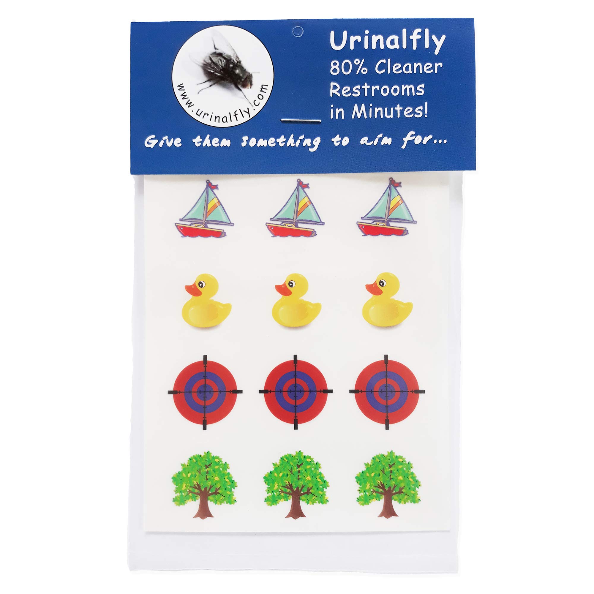 Amazon.com: Urinal Fly Toilet Stickers, 12 Pack, Potty Targets-Duck ,Boat,Tree,Target, 80% Cleaner Bathrooms in Minutes! : Baby