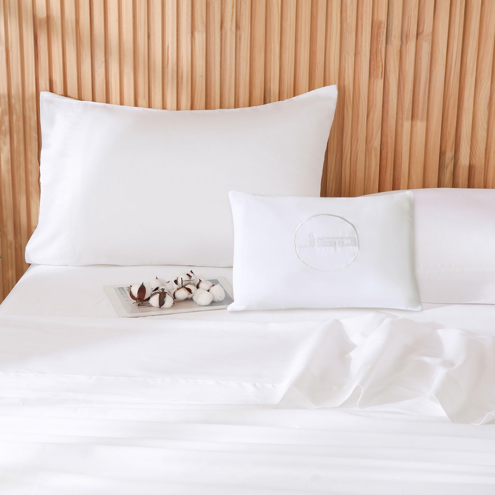 JSD White Organic Cotton Twin Sheet Set