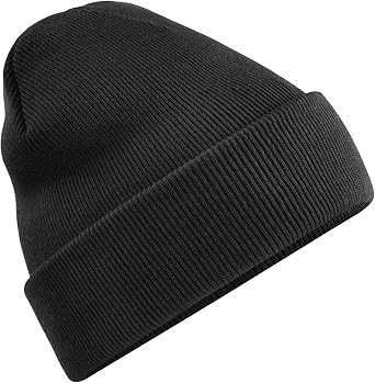 Beechfield Original Cuffed Beanie B45 Soft Winter Knitted hat Men/Women Cap - Black