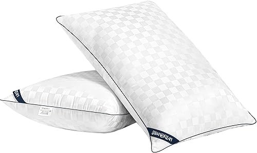 Swandream Juego de 2 almohadas refrescantes de tamaño estándar, suaves y agradables al tacto, almohadas alternativas de plumón para dormir, almohada Swandream Juego de 2 almohadas refrescantes de tamaño estándar, suaves y agradables al tacto, almohadas alternativas de plumón para dormir, almohada