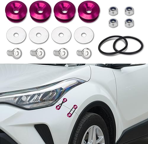 Miniatura 15 de ASUBHA Juego de 4 clips universales de liberación rápida para parachoques delantero y trasero, solución de fijación definitiva para liberación Negro