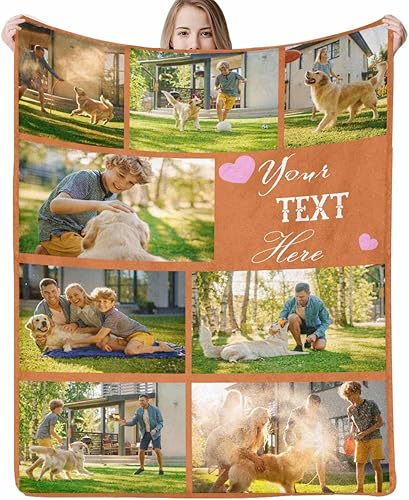 Miniatura 8 de Manta personalizada con fotos, texto, mantas personalizadas para adultos, niños, cumpleaños, bodas, Navidad, Halloween, familia, padre, madre, día
