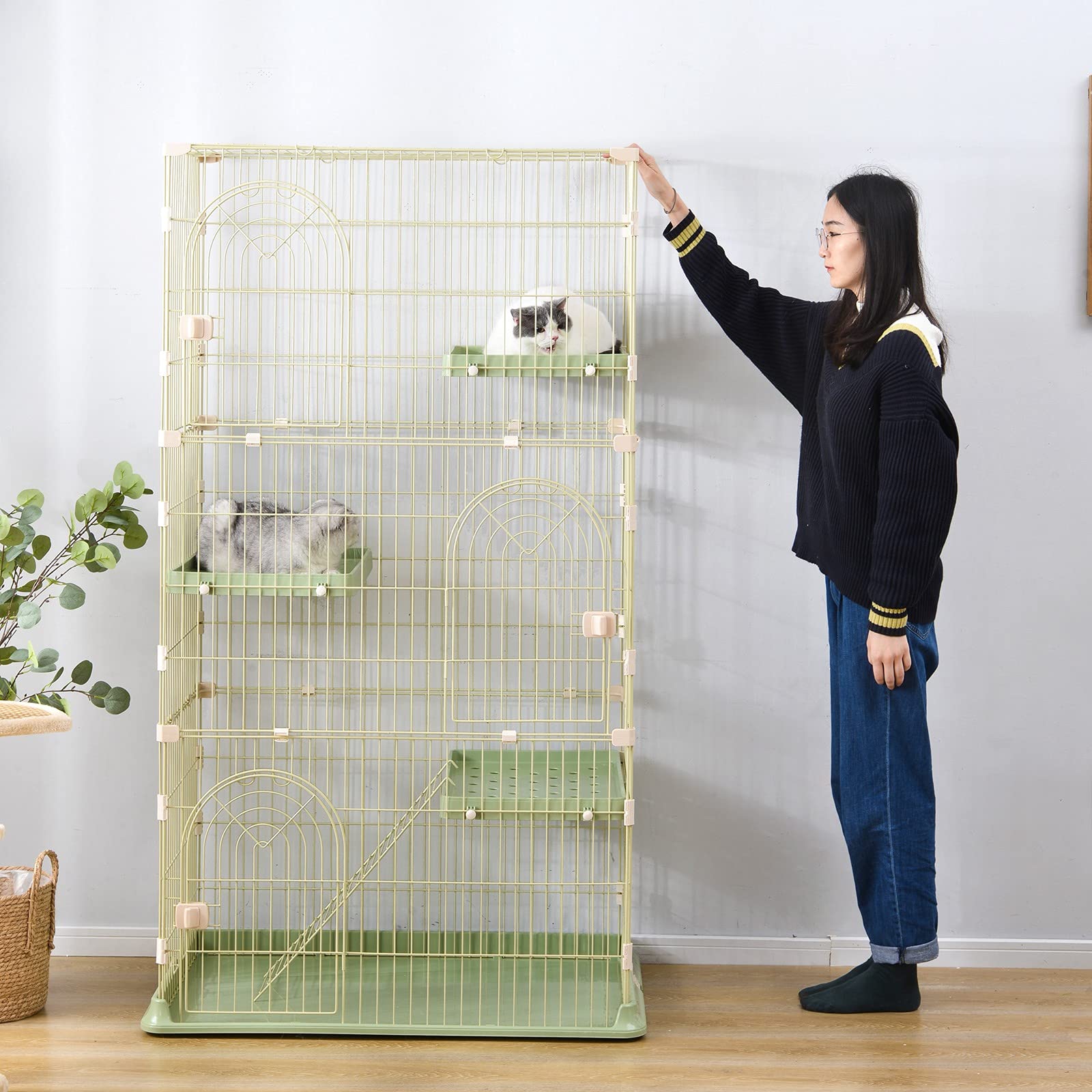 Amazon.co.jp: 猫 ケージ キャットケージ 3段 猫ゲージ 大型 幅100