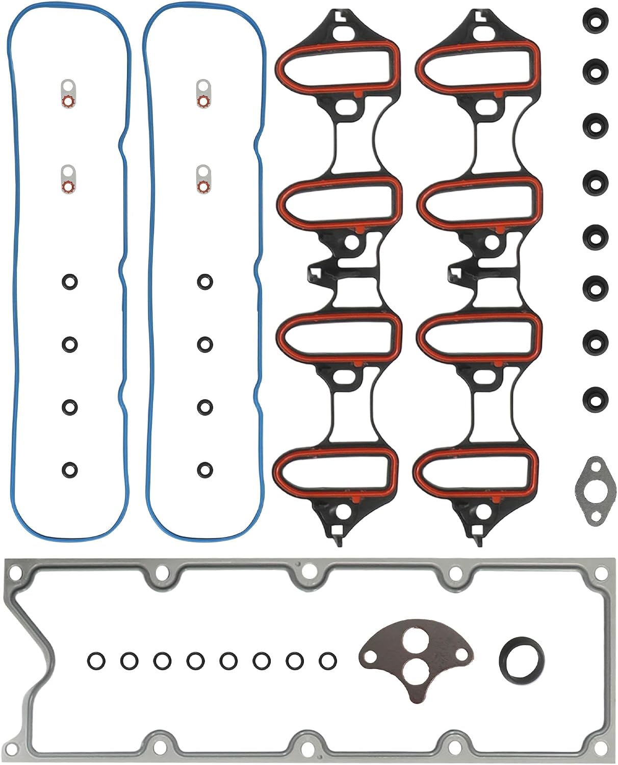 Intake Manifold Gasket Set Fits for Chevrolet Avalanche Express Buick Yukon GMC Saab 4.8L 5.3L 6.0L V8 Replace # MIS16340 MS98016T MS19328 VS50504R MS92211