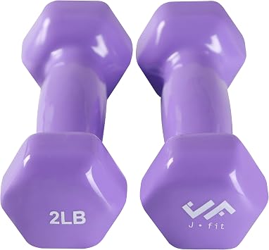 JFIT Dumbbell Pairs or Sets Neoprene & Vinyl Coated Hand Weights for Home Gym, Strength Training, Aerobics, Cardio Exercise and Fitness