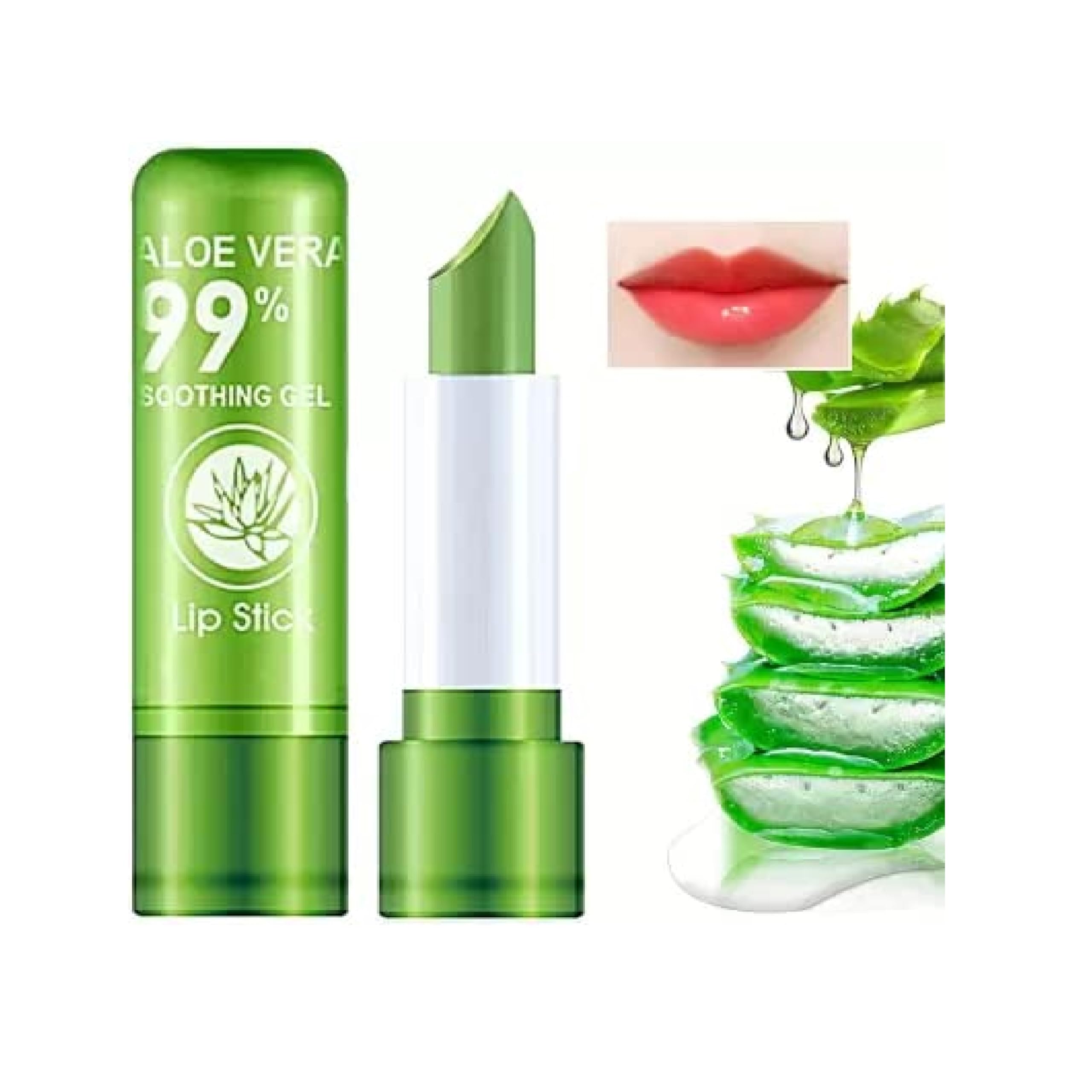 URBAN THREADS Aloe Vera 99% Soothing Gel Lip Stick, Color Changing Lipstick, Moisturizing Lip Care 1 Pcs-image-46