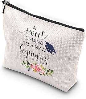 WCGXKO Graduation Gift A Sweet Ending to A New Beginning Zipper Makeup Bags Travel Toiletry Bag Accessories (A Sweet Ending CA)