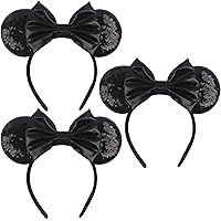 Vista 81 de Diadema con orejas de ratón de Minnie de leopardo, decoración de fiesta, diadema de orejas de ratón para disfraz de Halloween, accesorios para el 2