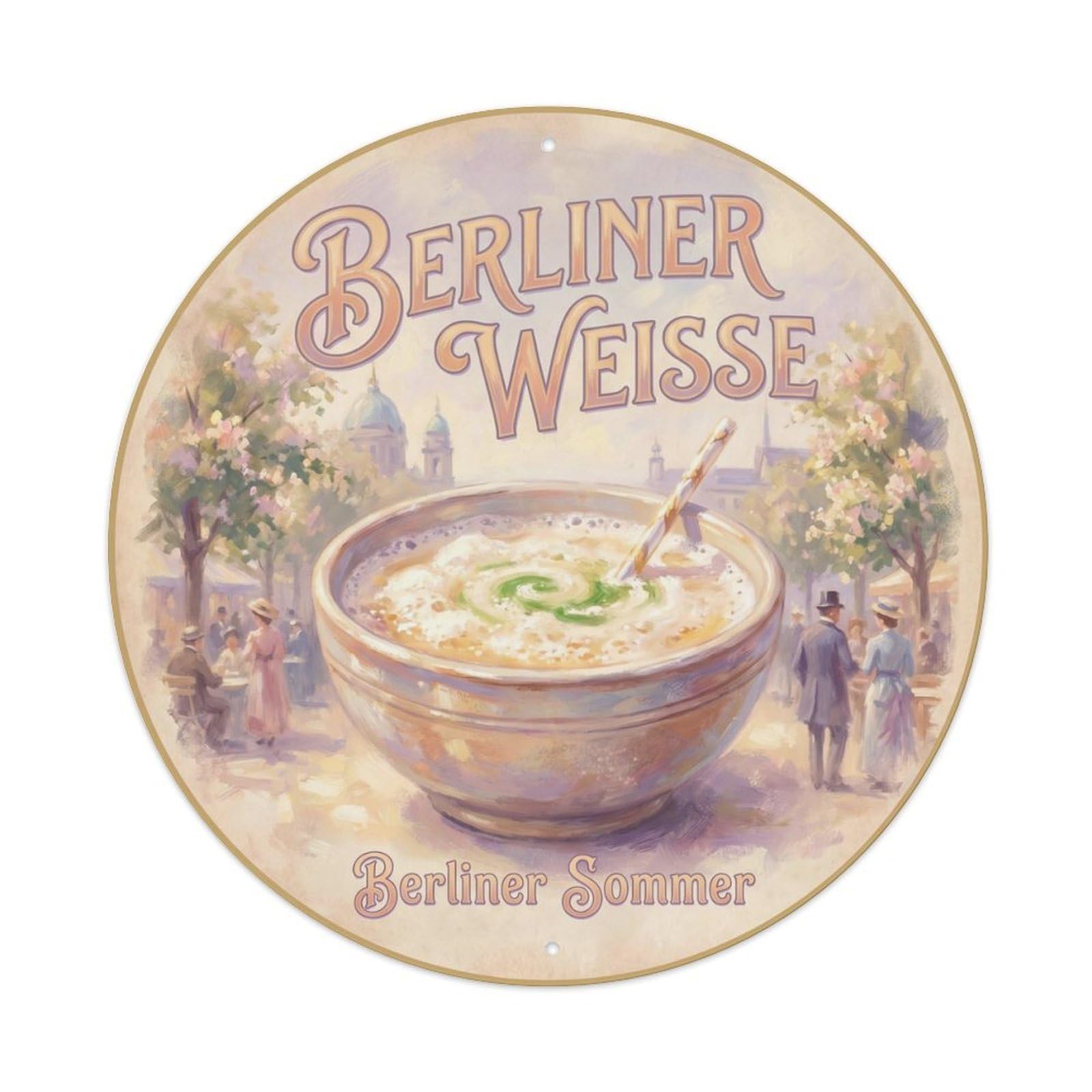 Heritage German Berliner Weisse Sour Wheat Beer Hall Metal Tin Sign