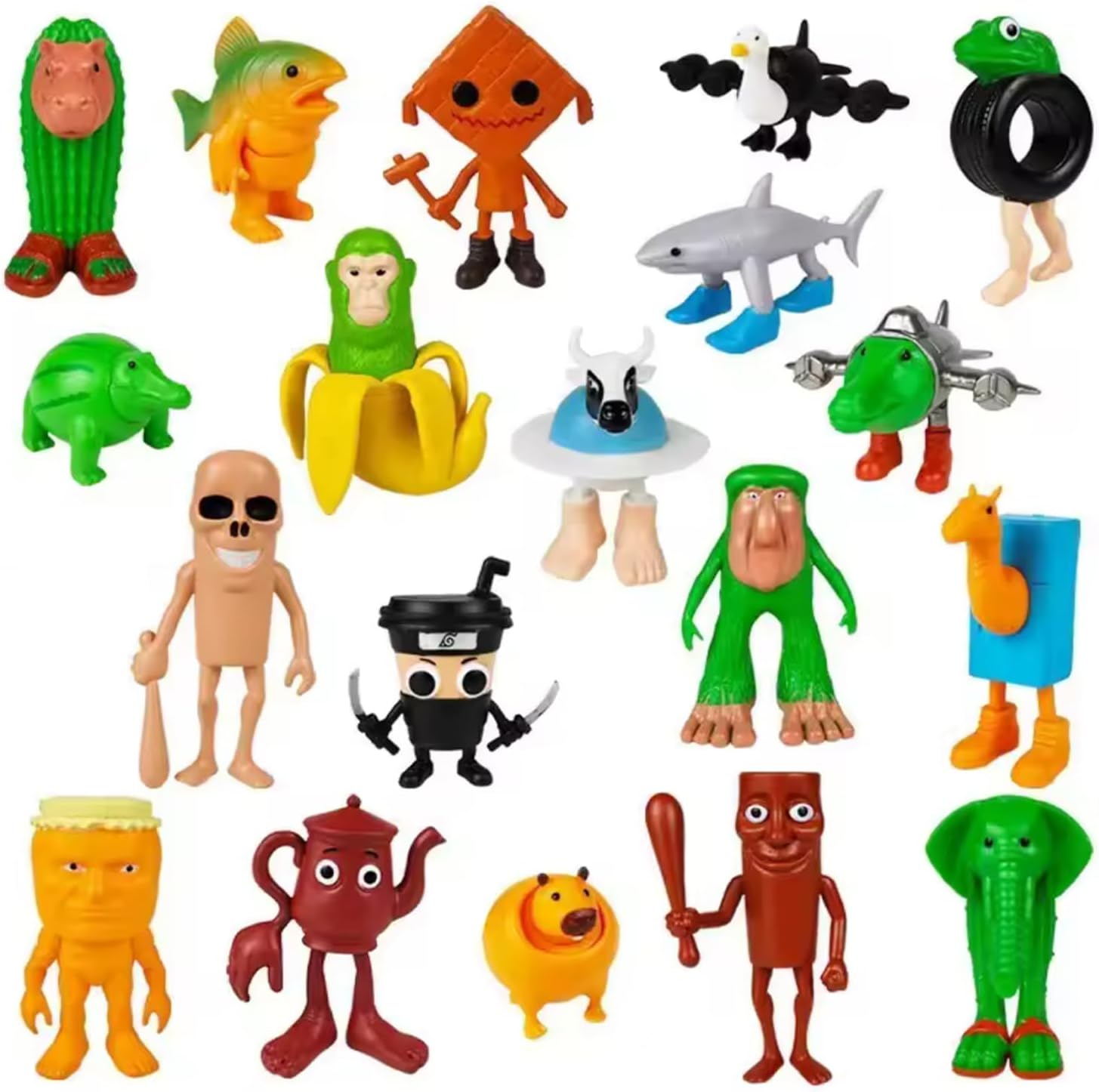 Kit 19 Figuras de Juguete Italian Brainrot Tralalero Tralala Tung Tung Sahur Personajes