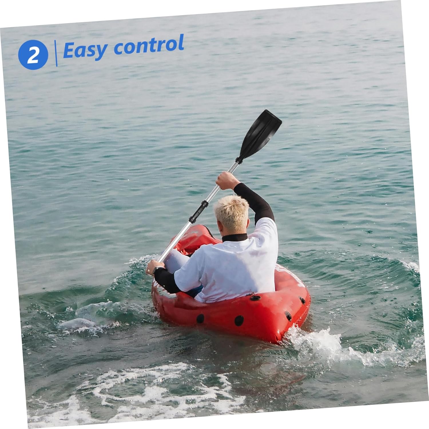 1set Lightweight Detachable Aluminum Alloy Kayak Paddles for Inflatable Boats Fit Nonslip Grip Portable for Boating and Water Sports