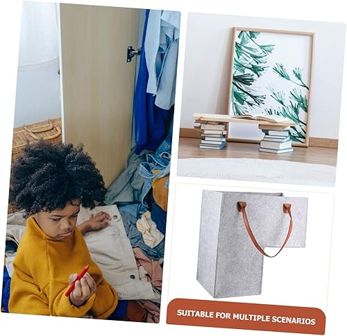 Miniatura 5 de Cesta de almacenamiento para escaleras, cesta de lavandería grande, contenedor grande, cesta redonda para ropa sucia, cesta de fieltro, organizador