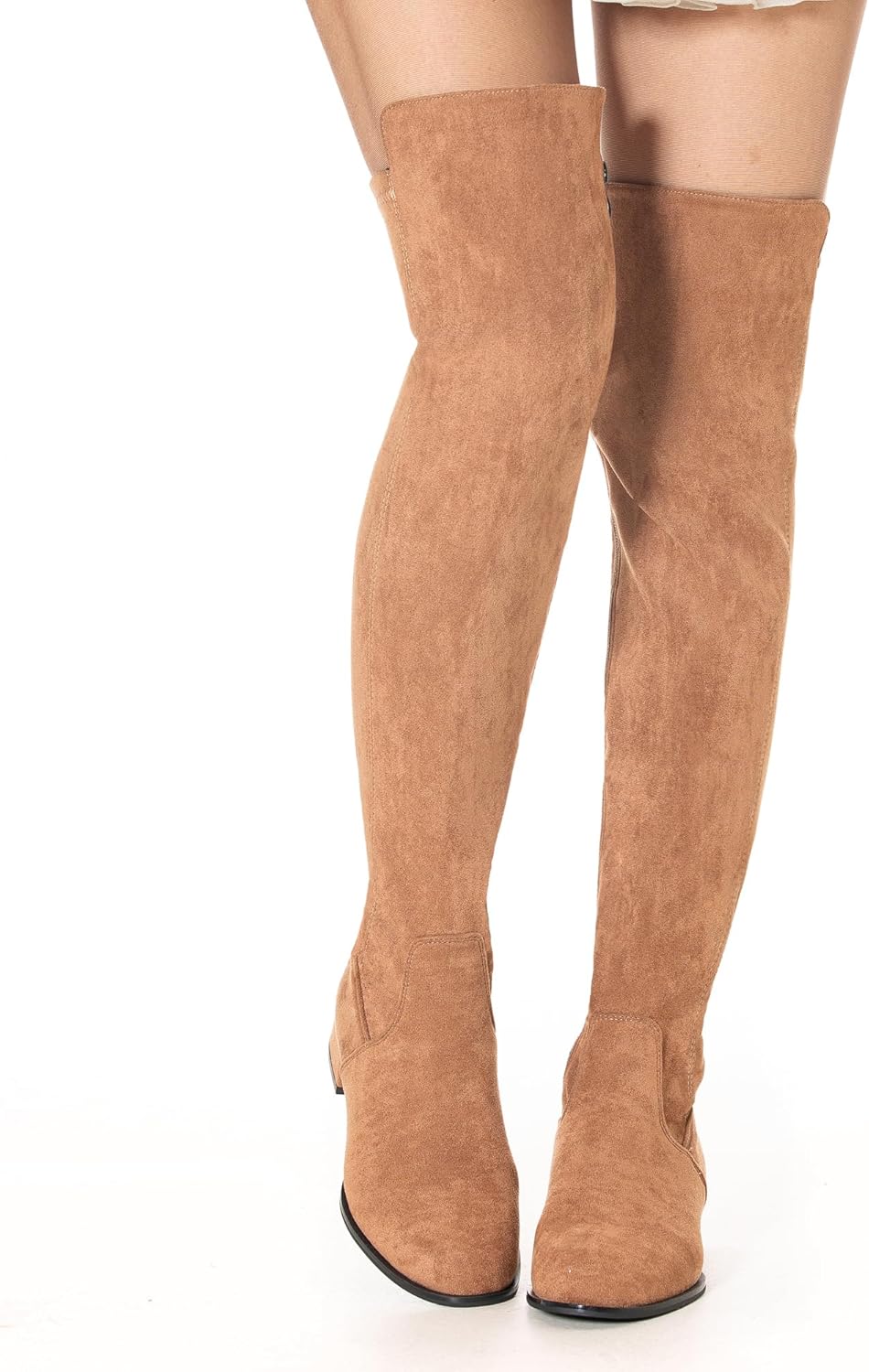 N.N.G Women Over Knee Boots Suede Thigh High Long Comfort Black Winter Low Square Toe Block Heel - Image 7