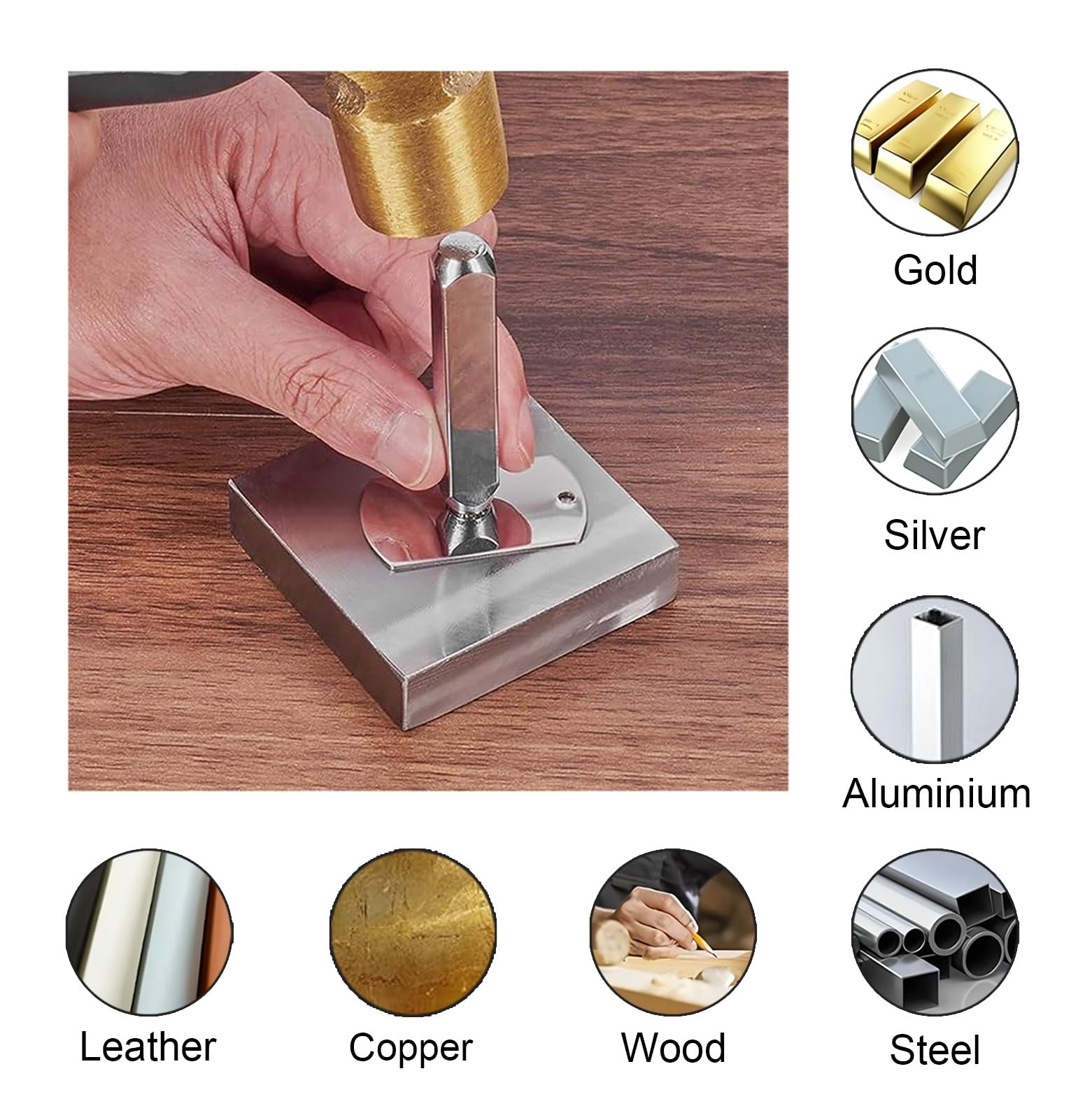 Kit De Estampación De Metal, 26 Piezas, Juego De Punzones De Letras De Acero Al Carbono Para Joyería, Cuero, Madera, Manualidades(0.08in)