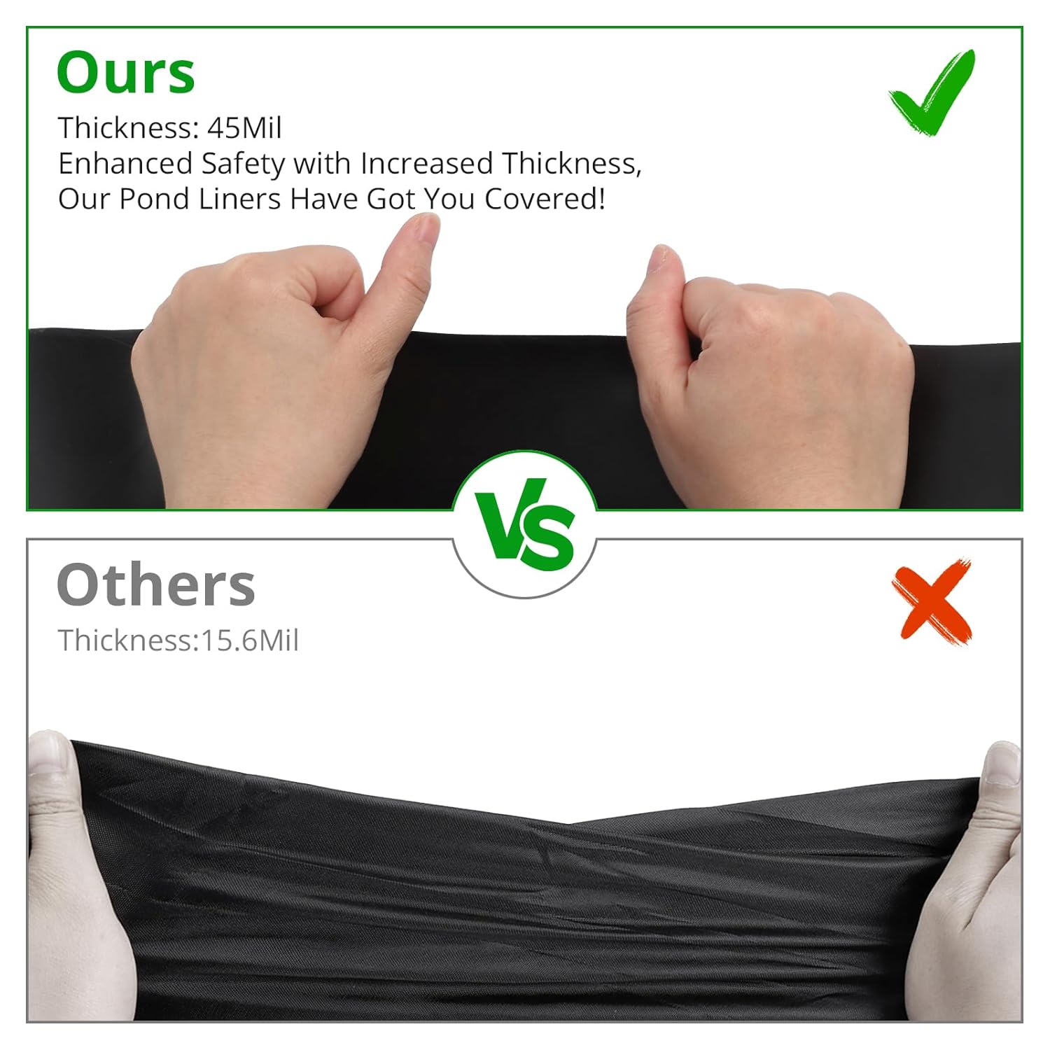 Pond Liner 20X20FT LLDPE Pond Liners, 20 Mil UV Resistant Preformed Pond Liner Easy Cutting, Pond Liner for Natural Outdoor Ponds, Waterfall, Fish, Koi Pondsand Water Garden (Black)