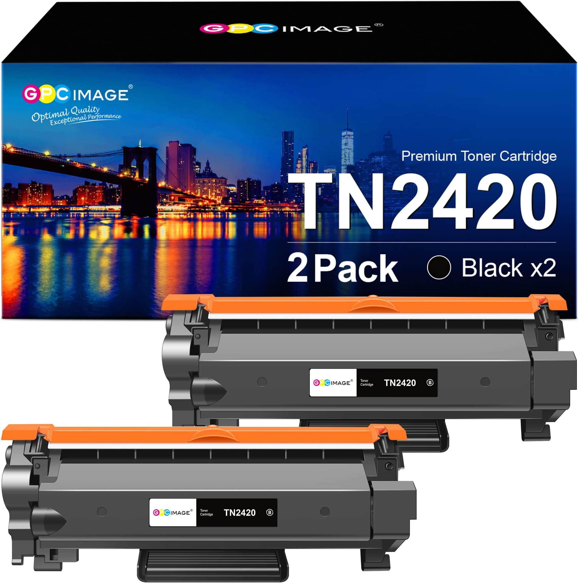 TN2420 TN-2420 Compatible Toner Cartridges for Brother TN2410 TN-2410 for DCP-L2510D L2530DW L2550DN HL-L2310D L2350DW L2357DW L2370DN L2375DW MFC-L2710DN L2710DW L2730DW L2750D(2 Black)