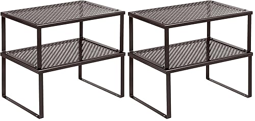 SONGMICS Spice Rack, Cabinet Shelf Organizers, Shelf Organizer, Countertop Organizer,