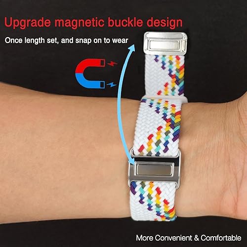 Miniatura 10 de Abanen Correa de reloj trenzada de nailon elástico compatible con Apple Watch de 1.496 pulgadas, 1.575 pulgadas, 1.772 pulgadas, 1.772 pulgadas,