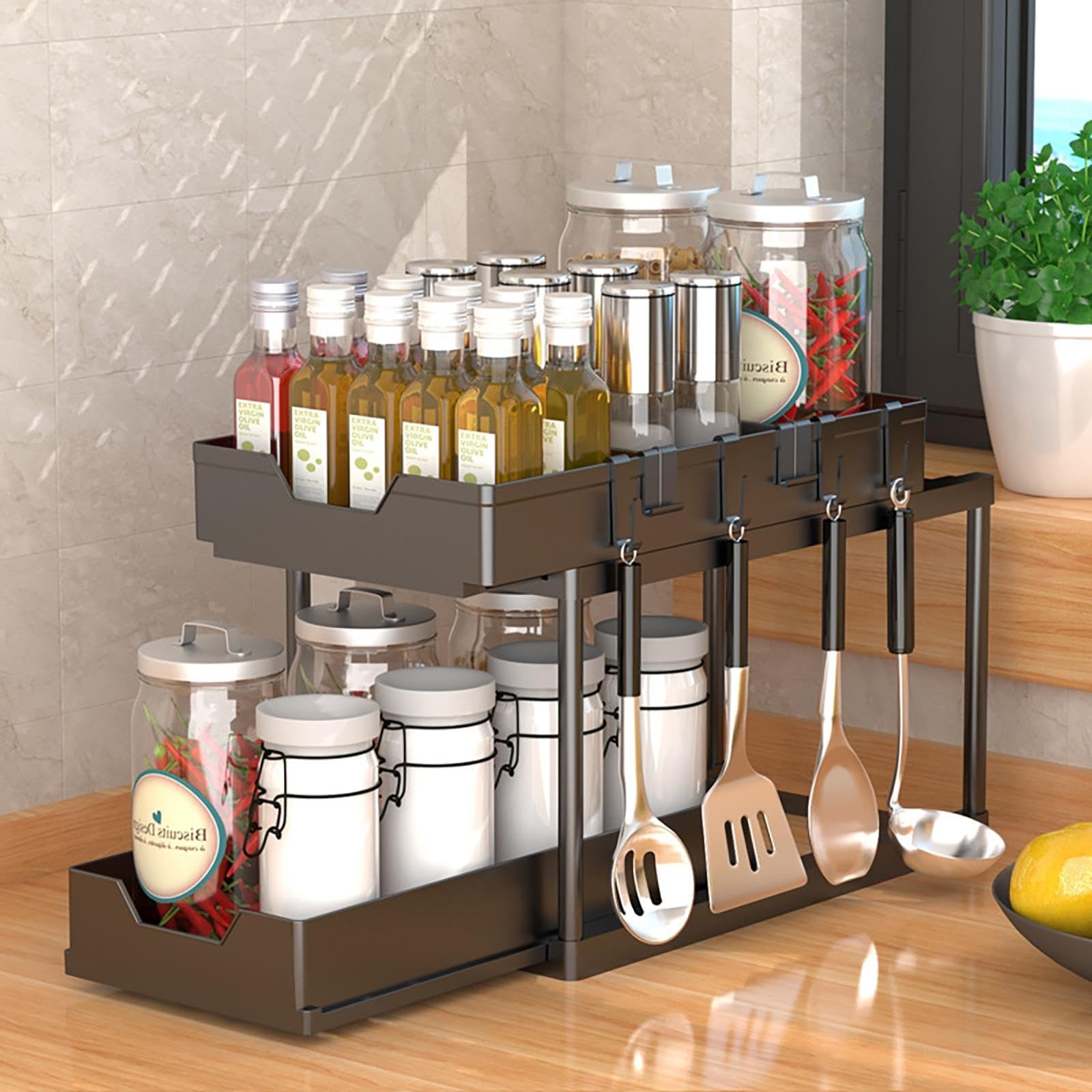Unterschrank-Organizer 2er Set Doppel Ausziehbar