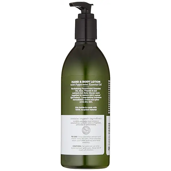 Avalon Organics Revitalizing Peppermint Hand & Body Lotion 12 oz Pack of 1 2