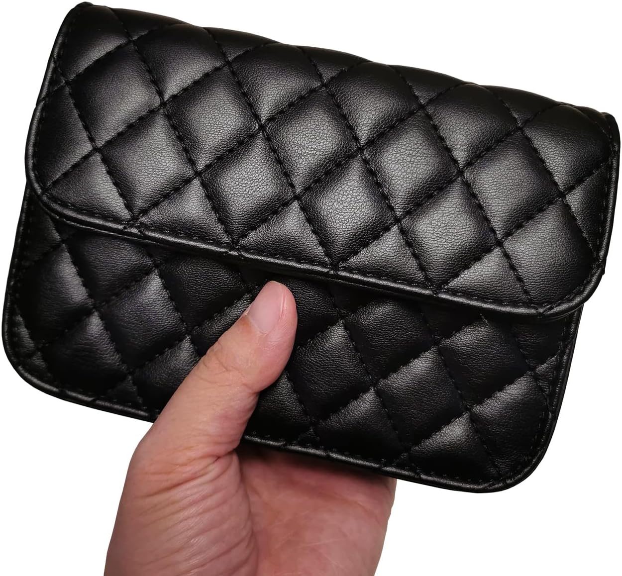 INNTURT Mini Belt Bag, Synthetic Leather Quilted Bags for Women Small Crossbody Bag Mini Bags for Women Trendy Accessories Small Black - Image 7