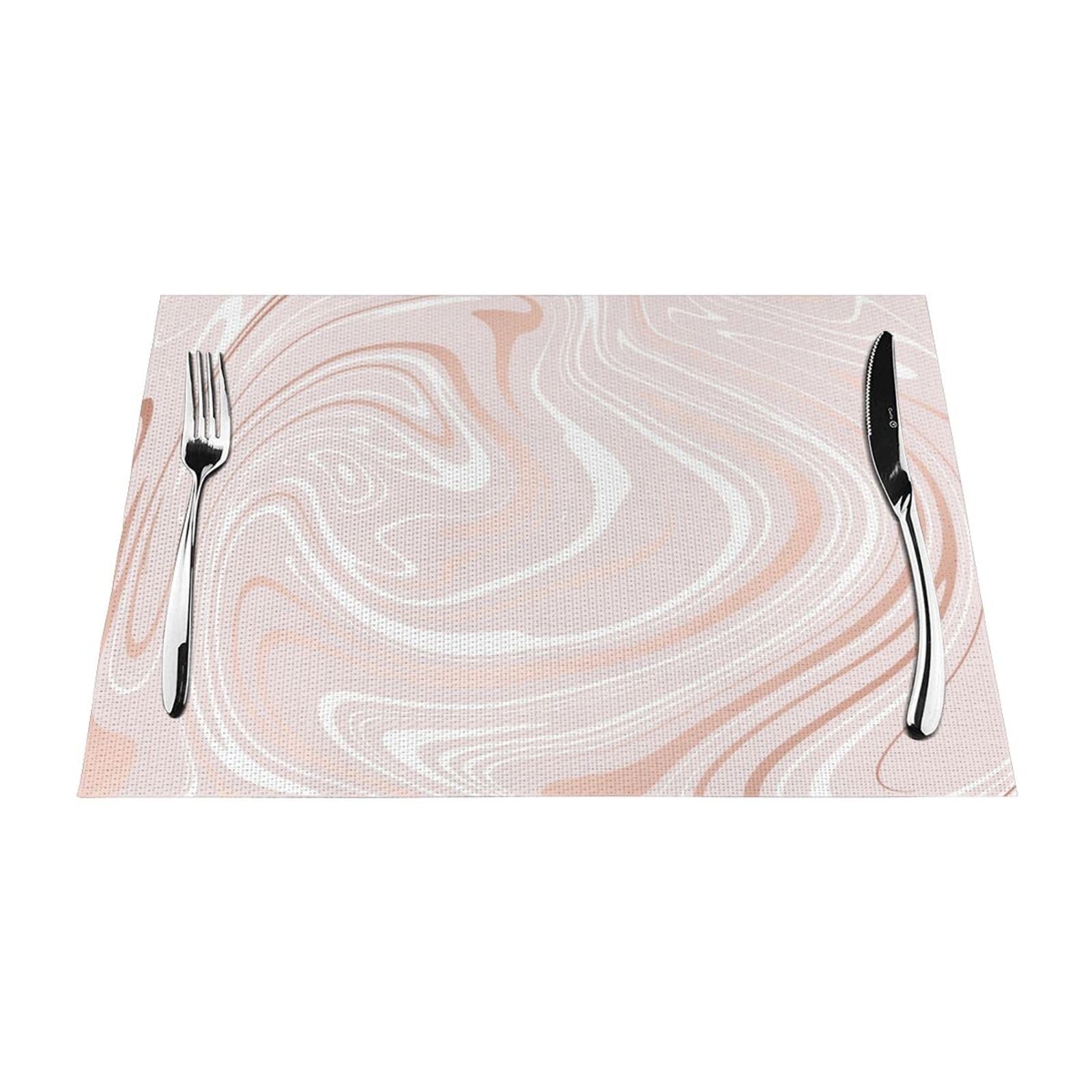 Sets de table lavables en PVC 30x45cm marbre rose lot de 6