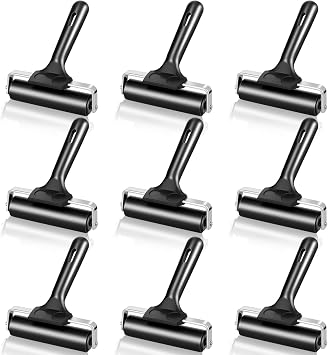 DERTE 6 Pack 4 Inch Rubber Brayer Roller Hard Rubber Rollers