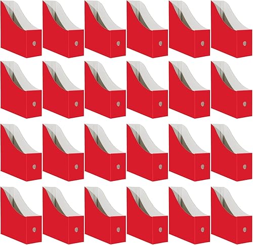 Miniatura 10 de Limitliho Paquete de 24 Soportes para Archivos de Revistas de Cartón Blanco para Escritorio, Estantes, Oficina u Hogar, Contenedores Verticales