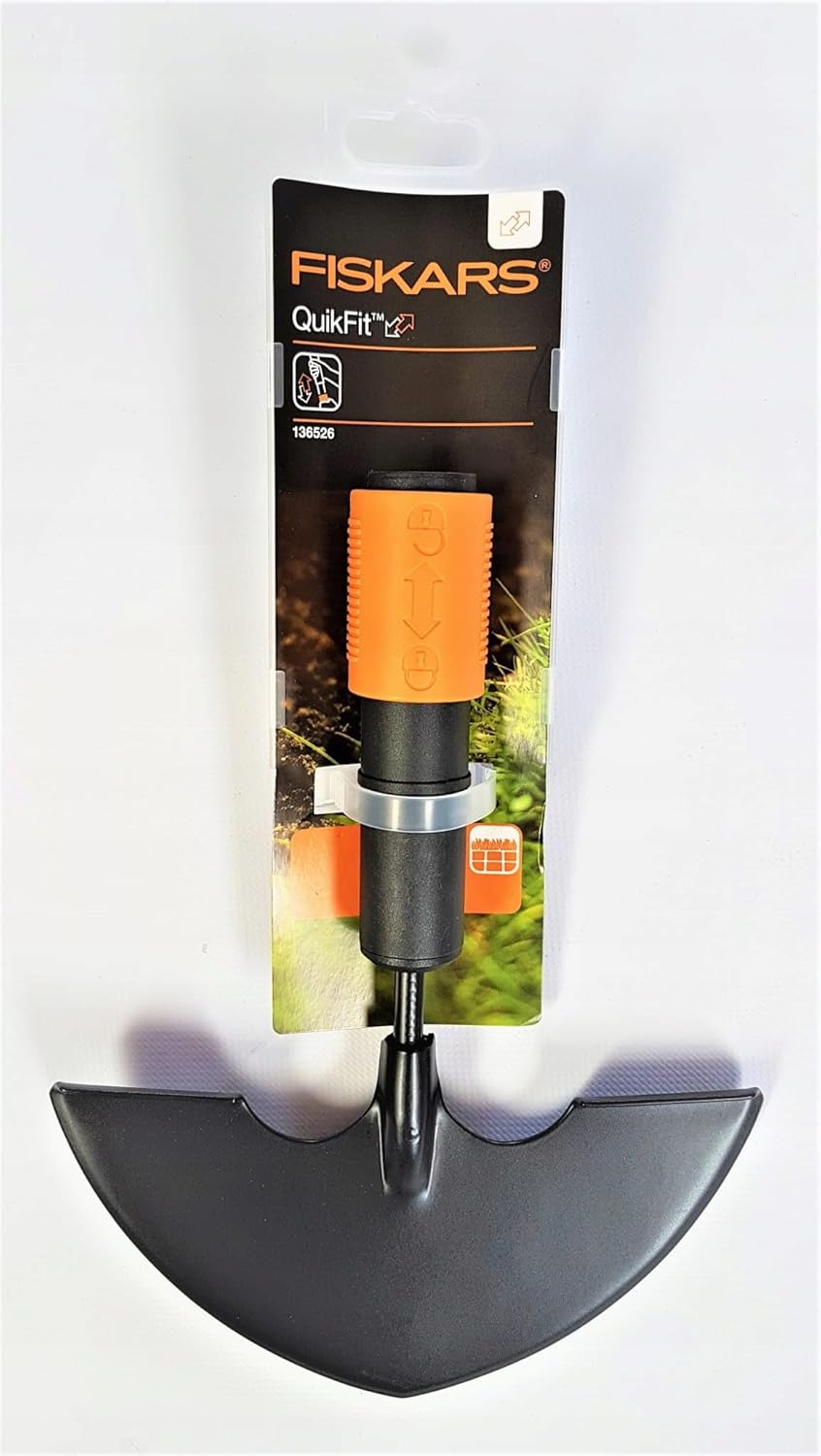 Fiskars Lawn Edger, Tool Head, Width: 19 cm, Boron Steel, Black/Orange, QuikFit, 1000690